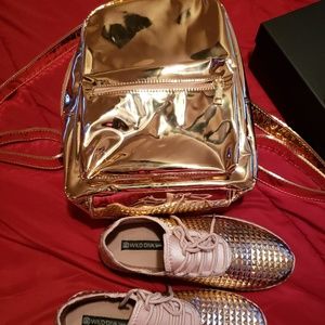 Rose gold shoe n backpack